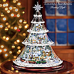 Thomas Kinkade Holiday Reflections Collectible Animated Crystal Holiday Tree